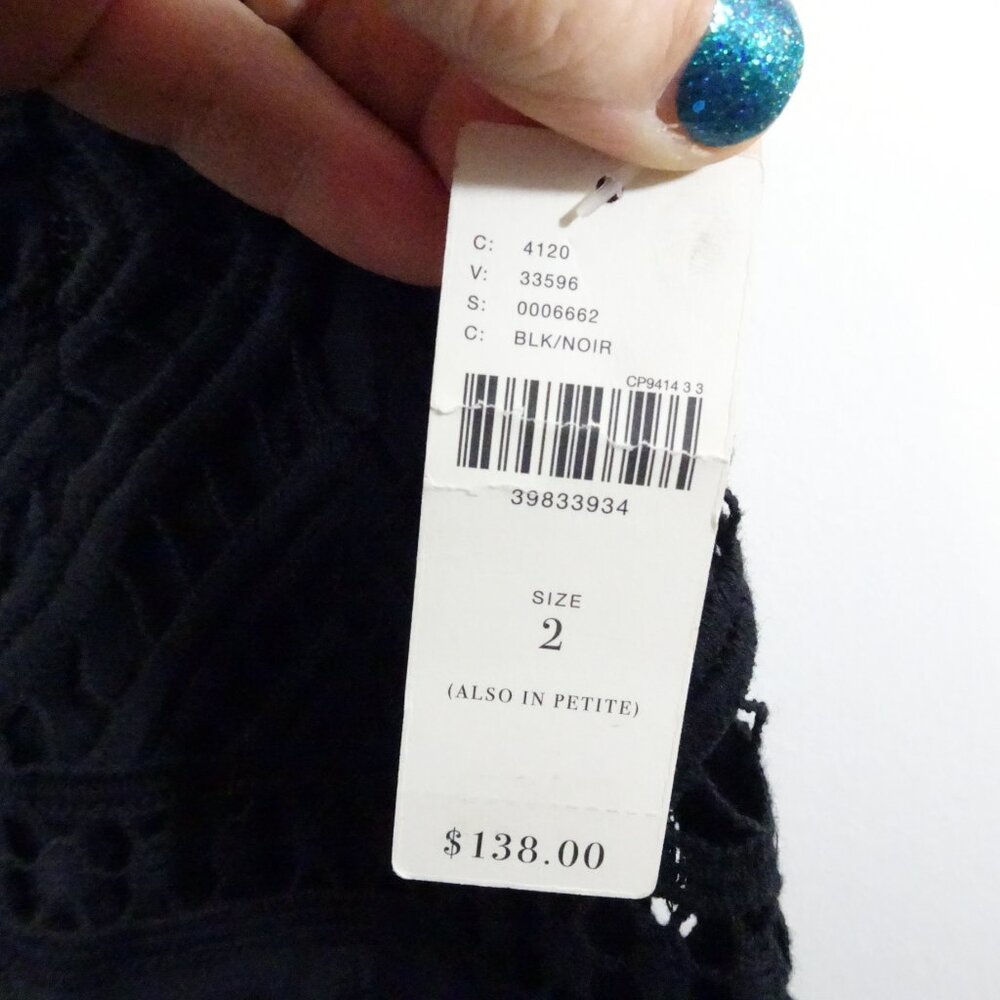 Anthropologie Skirt Moulinette Soeur Black Lace Pencil Size 2 NEW Feminine Goth - Picture 4 of 7